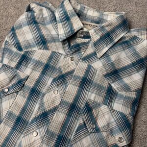 Vintage Rustler Wrangler Men's 2XL Short Sleeve Pearl Snap Western